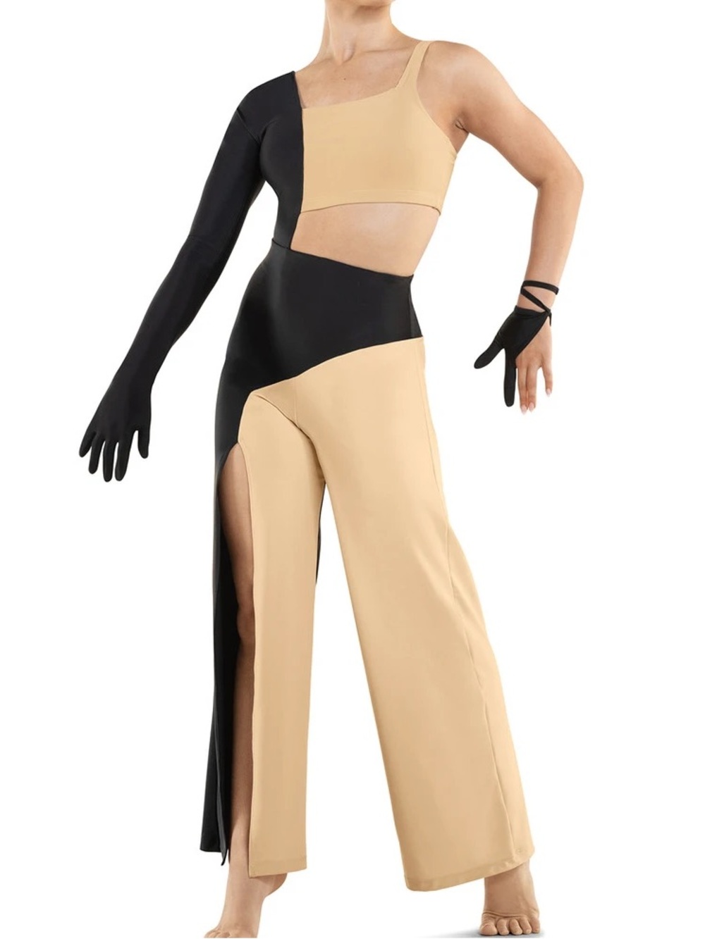Revolution Beige & Black Contemporary Dance Costume